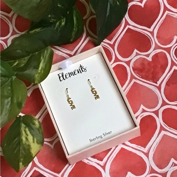 LOVE Drop Earrings Gold-Plated Sterling Silver - Picture 9 of 9